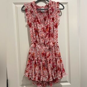 MISA LA pink floral mini dress